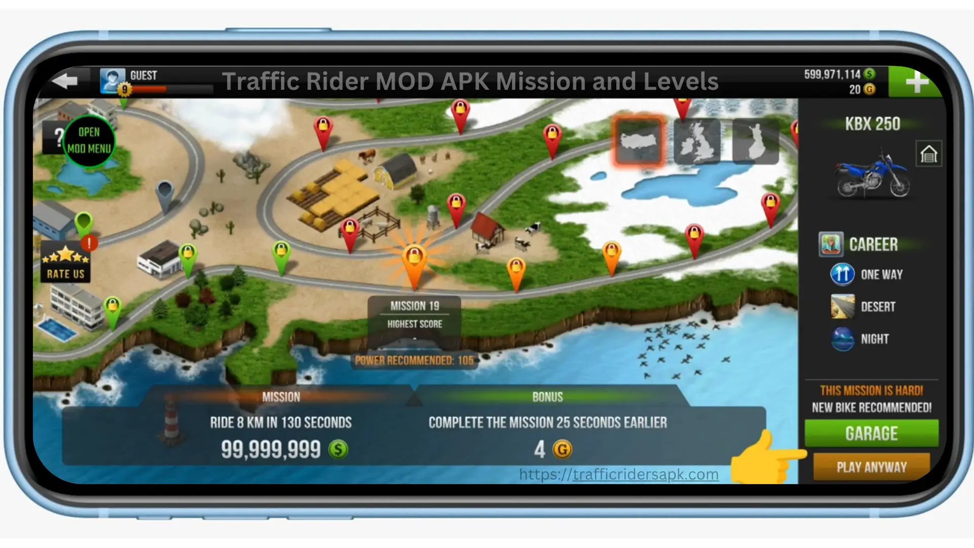 Download Traffic Rider MOD APK 2025 v2.0 (Unlimited Money) 18 Missions and Rewards